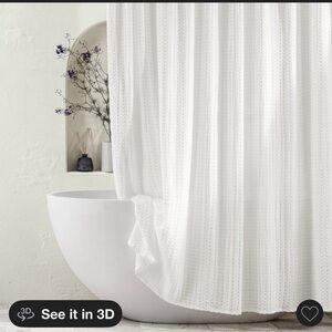 Casaluna Textured White Shower Curtain